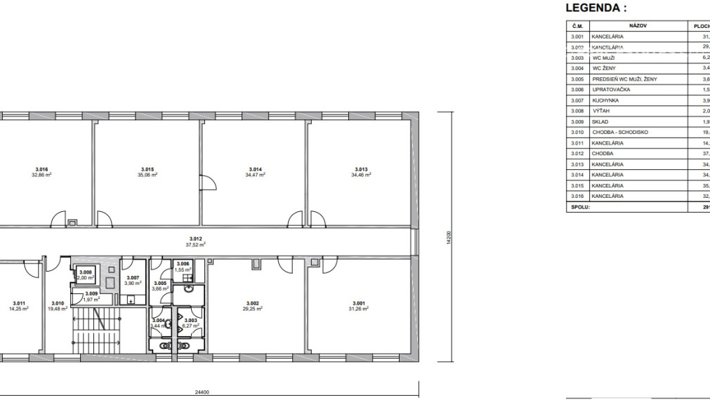 Prenájom od 15 m2 až po 650 m2 kancelárskej plochy  v centre mesta Senica