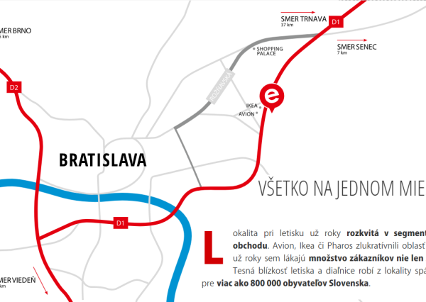 Obchodný priestor / Showroom pri retail zóne AVION/LETISKO